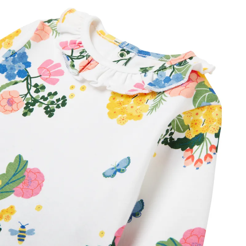 Joules Penny Printed Top and Leggings Set - White Garden Floral-2